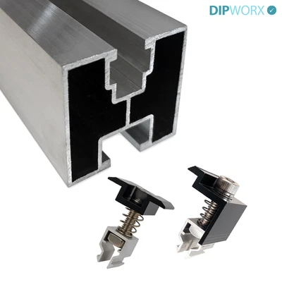 MARKENLOS ALU PV Solarprofil 40x40 BV Nut 8 & Nut 10 Solarschiene Montageprofil Endklemme