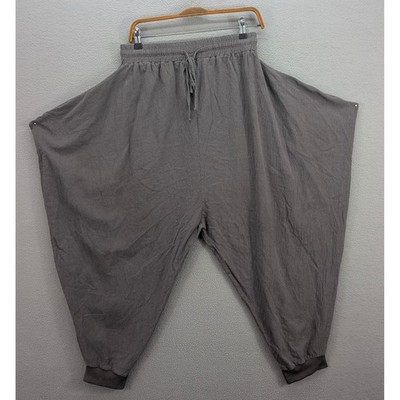 Women's Harem Pants Drop Crotch Boho Joggers Drawstring 29'' Waist Pockets Cotton