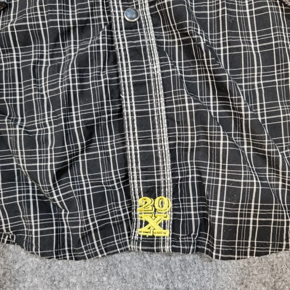 Camisa Western Wrangler Hombres XL 20X Competición Perla A Presión Manga Larga Negra Foto 3 de 4