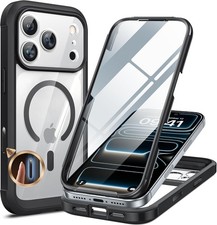 iPhone 17 Pro Max Case 6.9" Full-Body Phone Case with Built-in Glass Screen Pro