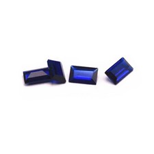 Synthetic Rectangle Faceted Loose Blue Spinel Intense Blue Small Sizes