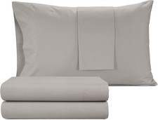 IZOD 100 Egyptian Cotton Sheets Set Queen Size, Cotton Percale Crisp Sheet Set