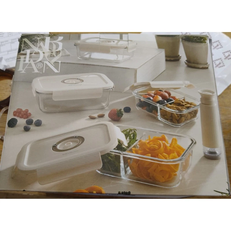 Contenitori Sottovuoto Vetro Borosilicato con Pompa BRANDANI Set 4 Ermetici