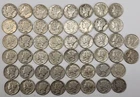 Roll of 50 Silver Mercury Dimes $5 Face Value 90% Silver Coins Mixed Dates