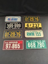 Vtg Mini Bicycle License Plates Lot Of 8