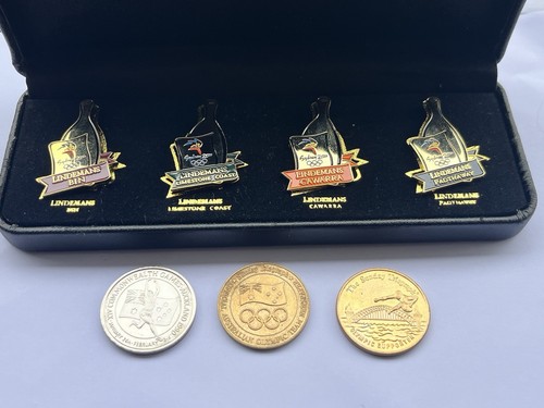 Sydney 2000 Olympic Games Lindemans Commemorative 4 Pin Set With Case 3 medallio - Picture 2 of 12