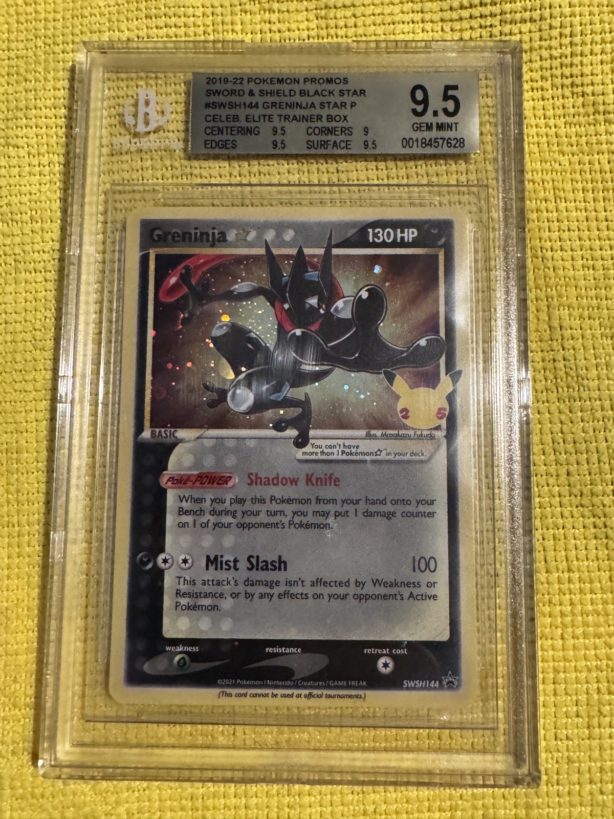 BGS 9.5 Greninja Gold Star SWSH 144 Black Star Promo Celebrations