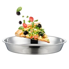 Deep Dish Pizza Pan,Roasting Pan Drip Pan Stainless Steel Pizza Tray 10-12-14...