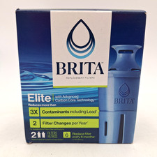 Brita Elite Replacement Filters for Brita Pitchers and Dispensers  2-Pack Sealed