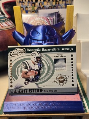 2001 Pacific Atomic Football Dwight Stone Authentic 2 Color Game Patch #61 Jets