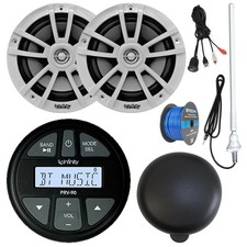 Powersports Marine Gauge Radio, 6.5" White Speakers - Bulk Packaging,Accessories