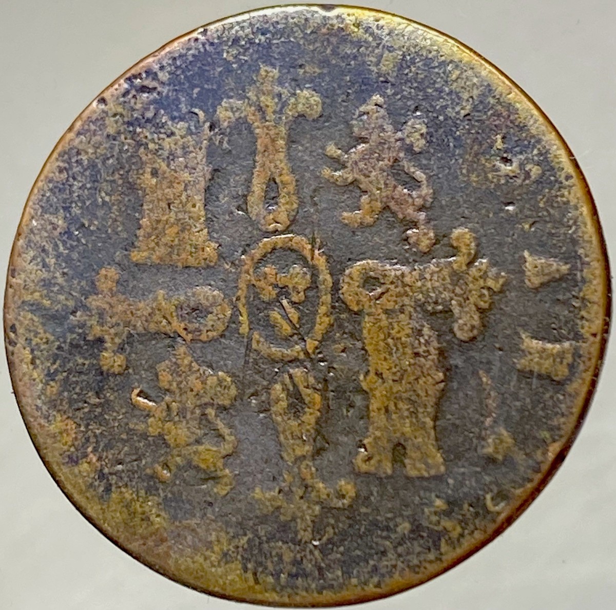 時代　勲章色々　395g 東Y8-0507①タエニ 1844 Spanish Coin 180 Years Old 8 Maravedis Queen Isabella II