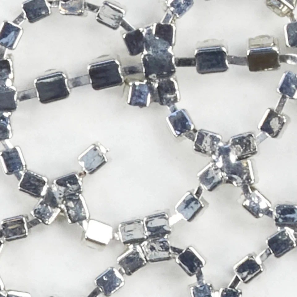 Gargantilla de encaje de cristal plateado Kenneth Jay Lane collar cierre de corbata OS RRP 215 Foto 4 de 4