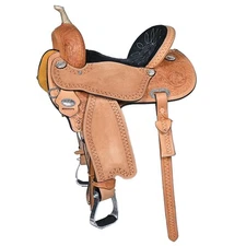 96BH Hilason Western Horse Barrel Racing Trail Pleasure Tan American Leather