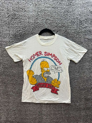 #ad Vintage 1990s Homer Simpson Atomic Dad Short Sleeve Graphic T Shirt White XS S $21.44