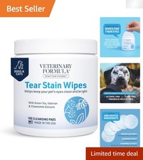 Effective Tear Stain Wipes for Dogs Cats, 100 ct Fragrance-Free Formula