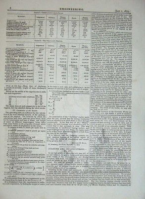 Alter antiker Druck 1875 Technik Drehmaschinen Diagramm Versuchsergebnisse 0 19.