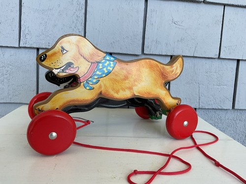 Vintage wooden Pull Dog Toy - Picture 2 of 5