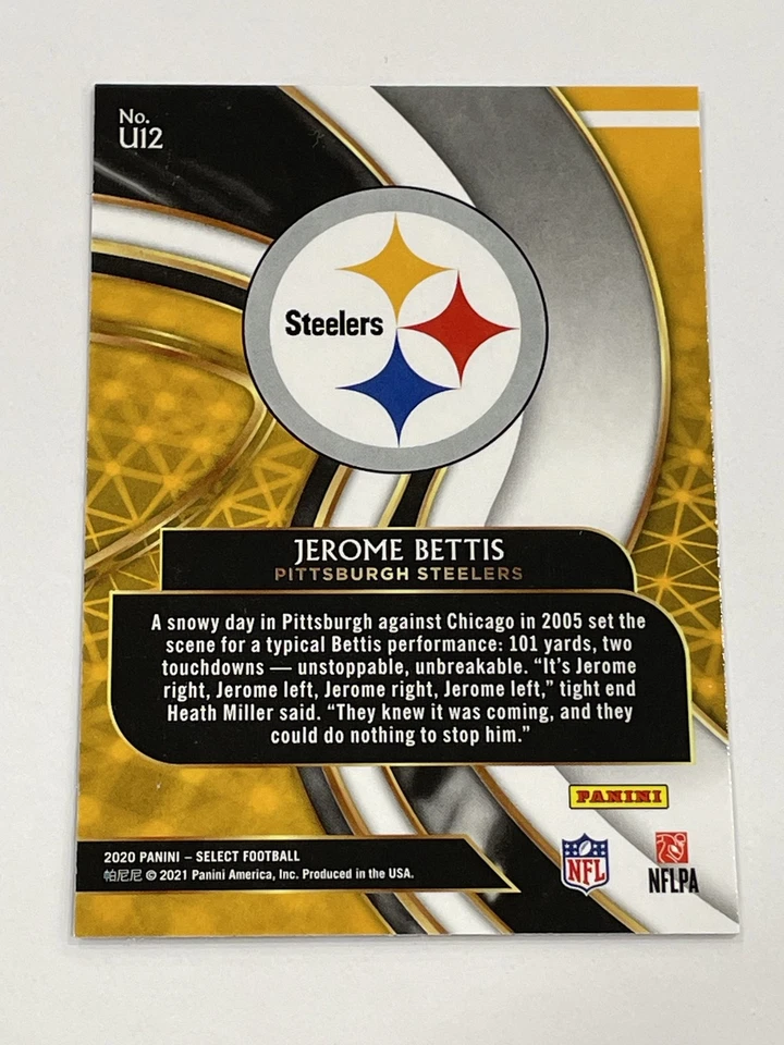 2020 Select Football Unbreakable #U12 - Jerome Bettis - Pittsburgh Steelers - Image 2 of 2