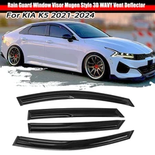 For KIA K5 2021-2026 Out-channel Rain Guards Window Visors KDM M STYLE 3D WAVY