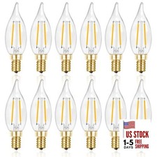 25 Watt Candelabra Bulbs, E12 LED Bulb 12 Count Pack of 1 Ca10 2700k