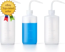 Squeeze Bottle Bent Nozzle - 16 Oz Clear 3 Pack