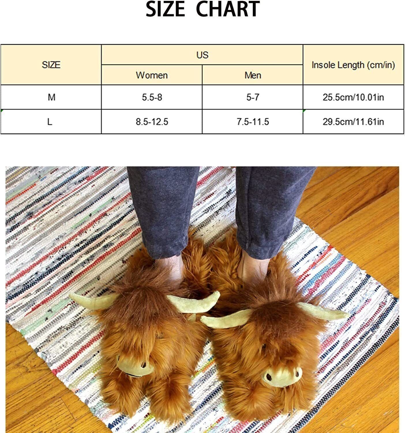 APL Pantofole Adulti Novità Unisex Highland Mucca Pantofole Divertenti Taglia Unica^ 