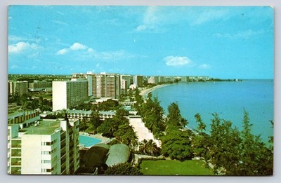 Isla Verde Puerto Rico Postcard ESJ Towers Billion Dollar Half Moon View