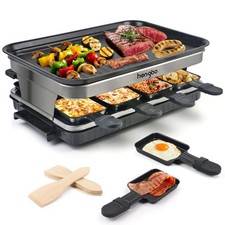 Hengbo Raclette Grill 8 Person Machine 8 Mini Non 8 person, Black