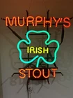 Vintage Working Original Glass Neon Murphys Irish Stout Sign - Window Or Wall