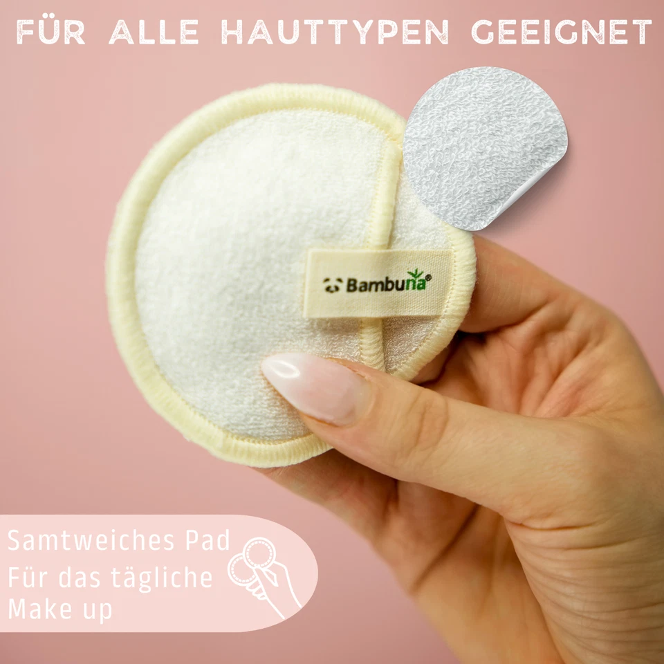 BAMBUNA 15 Reusable Premium Bamboo Makeup Removal Pads | Washable - Image 2 of 4
