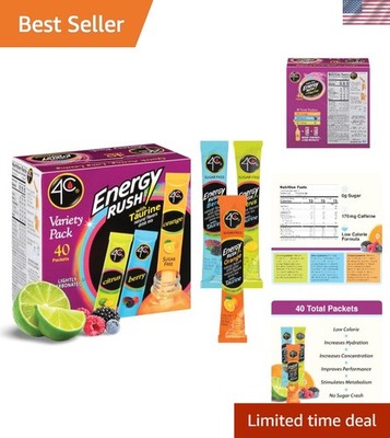 On-the-Go Energy Rush Stix Variety Pack - 40 Sugar-Free Single Serve Sachets