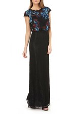 JS COLLECTIONS Black Red Blue Floral Embroidered Lace Blouson Maxi Gown Dress 10