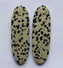 69.20 Cts Natural Dalmation Jasper 51.3mm X 16mm each Cabochon Loose Match Pair