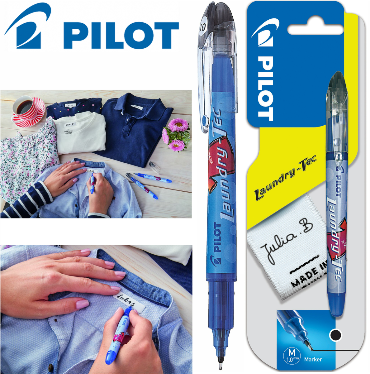 Textile Cloth Marker Pen Pilot Laundry-Tec Fabric Marker Pen Black Permanent Clothing Textile  UK