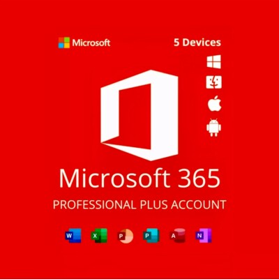 Microsoft Office 365 / 5 Geräte / MAC/IOS/WIN / Neues lebenslanges Konto
