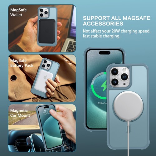 For iPhone 15 Pro Max 6.7" Magsafe Case 360° Rotating Ring Holder Magnetic Cover - Zdjęcie 57 z 58
