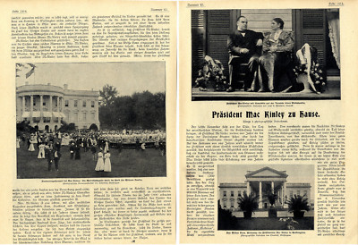 US-Präsident Mac Kinley zu Hause (Weisses Haus)Historischer Foto-Report von 1900