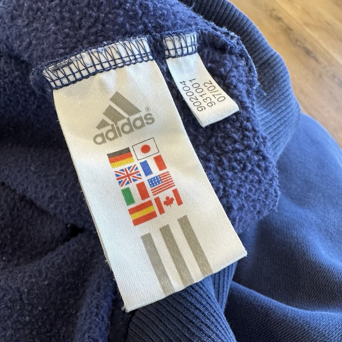 Adidas Sweatshirt Mens M Blue Logo Vintage Pullover Crewneck