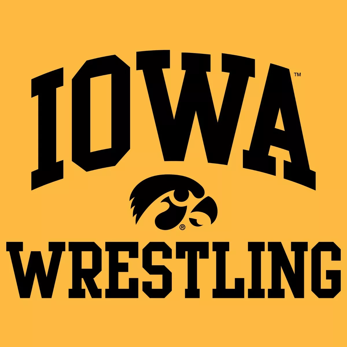 Iowa Hawkeyes Arch Logo Wrestling T-Shirt - Gold