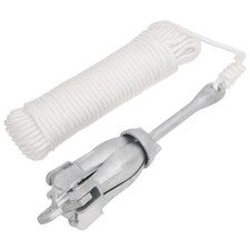 Folding Anchor with Rope Silver 17.6 lb Hot Dip Galvanized Cast Iron