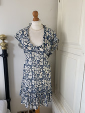 Stella McCartney Floral Cotton Blue White Summer Dress UK Medium