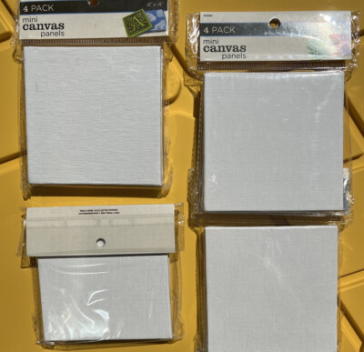 16 Mini Canvas Panels 4x4 Artist Boards Oil Acrylic Painting 4 inch New ...