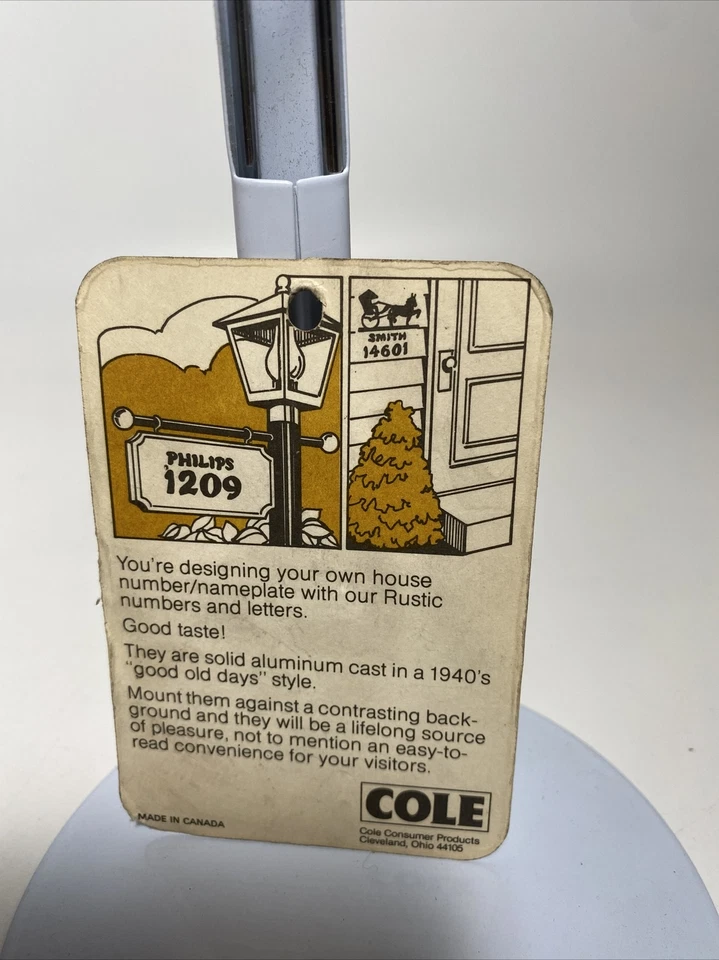 Vintage Cole Rustic Aluminum Cast Metal Mailbox Letters NOS Number 4 - Image 2 of 4