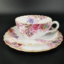Spode Chelsea Garden Tea Cup, Saucer, Bread & Butter Plate Mustard Trim England