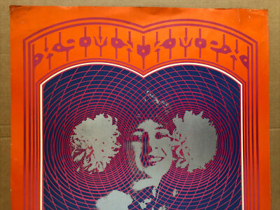 Vintage Blacklight Poster Victor Moscoso Neon Rose NR20 1968 KMPX