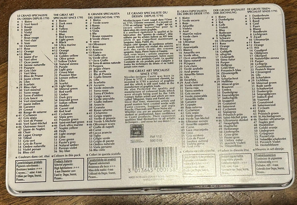 Lápis pastel CONTE A PARIS - 12 cores - vintage - Imagem 2 de 3