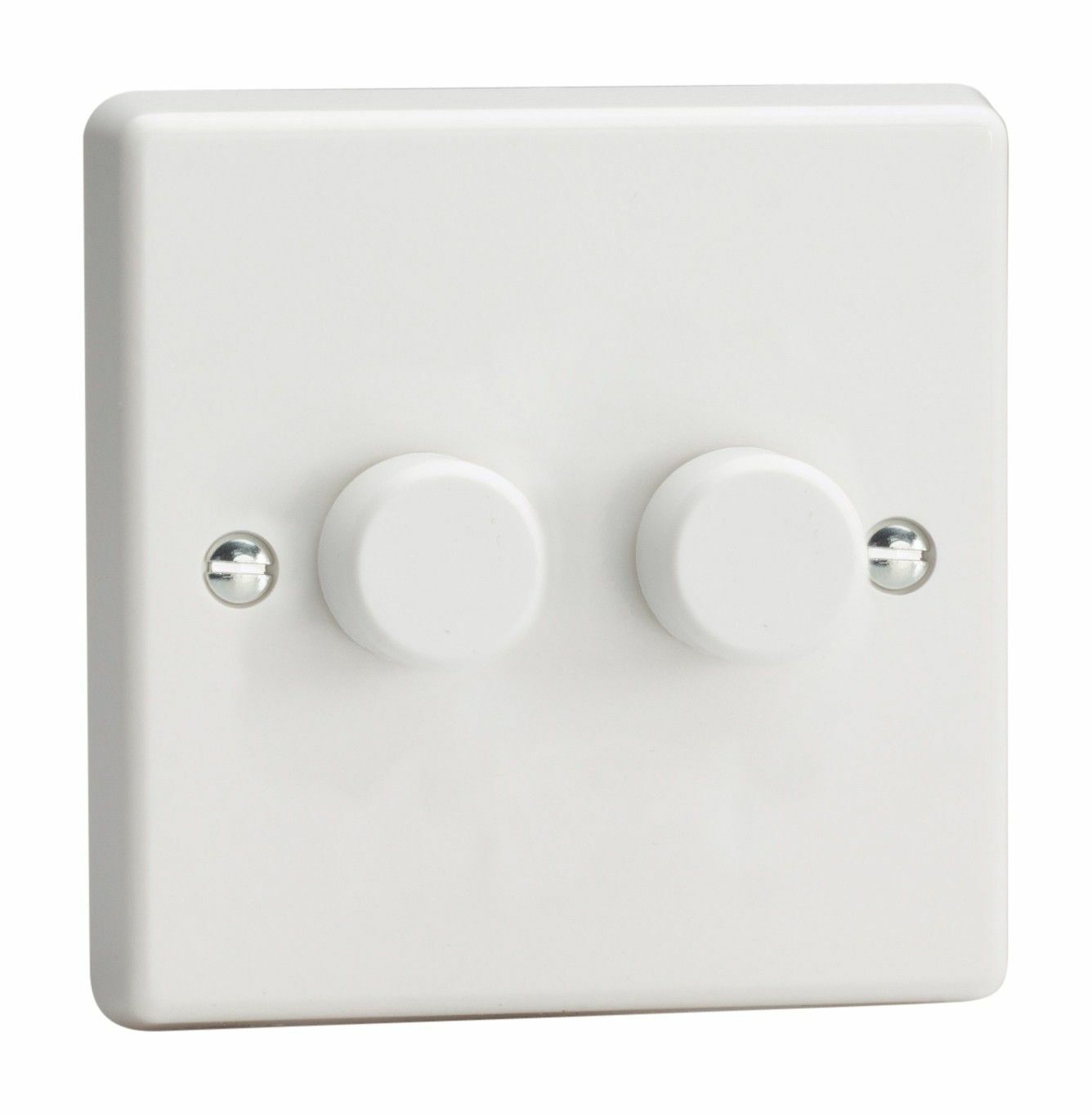 Varilight HQ83W White Plastic 2 Gang 2-Way Push-On/Off Dimmer 60-400W V-Dim