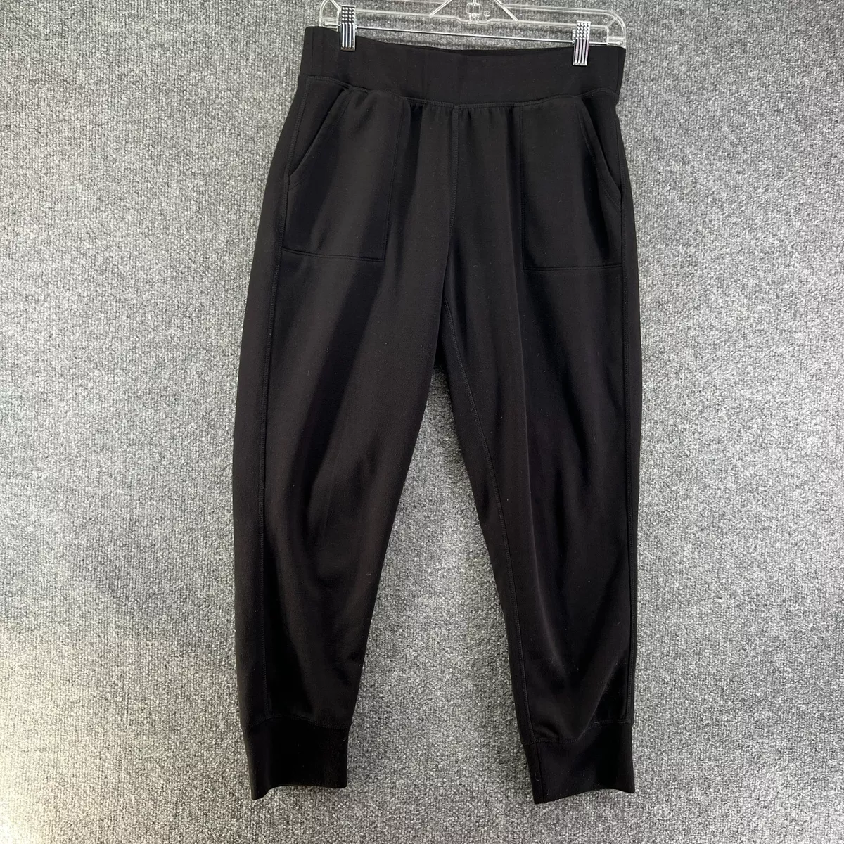 Gaiam Pants Womens Medium Black Joggers Sweatpants Fleece Stretch