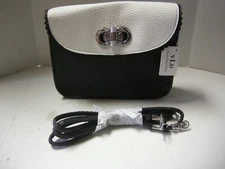 Girl's Crossbody Purse By Victoria Leland, Black & White, 7" x 5.5" x 1.5", New